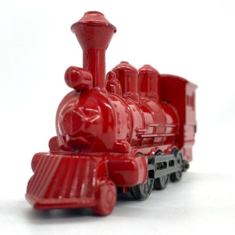 Vintage Die Cast Red Enamel Steam Locomotive Train Pencil Sharpener